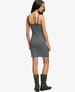 Stripe Ribbed Jersey Mini Dress