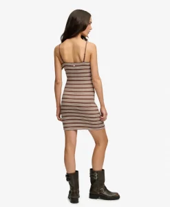 Stripe Ribbed Jersey Mini Dress