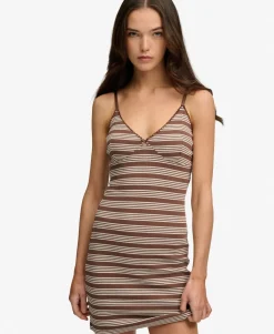 Stripe Ribbed Jersey Mini Dress
