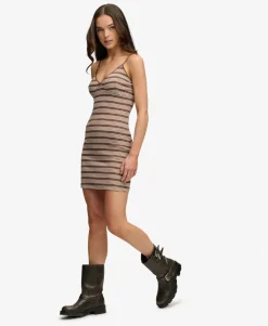 Stripe Ribbed Jersey Mini Dress