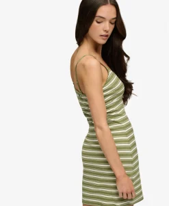 Stripe Ribbed Jersey Mini Dress