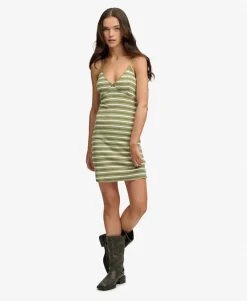 Stripe Ribbed Jersey Mini Dress
