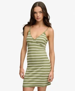 Stripe Ribbed Jersey Mini Dress