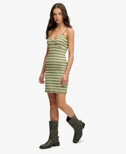 Stripe Ribbed Jersey Mini Dress