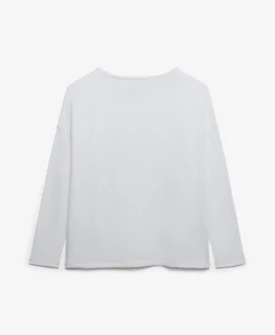 Studios Boat Neck Slub Long Sleeve Top