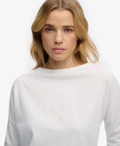 Studios Boat Neck Slub Long Sleeve Top
