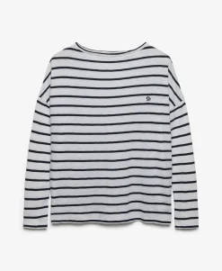 Studios Boat Neck Slub Long Sleeve Top