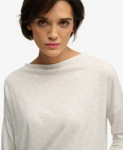 Studios Boat Neck Slub Long Sleeve Top