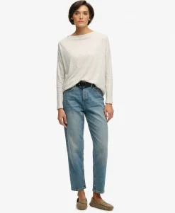 Studios Boat Neck Slub Long Sleeve Top