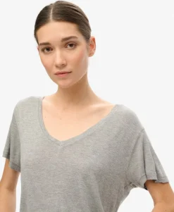 Studios Slub Embroidered V-Neckline T-Shirt