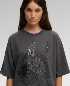 Tattoo Embellished Oversized T-Shirt