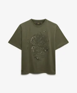 Tattoo Embellished Oversized T-Shirt
