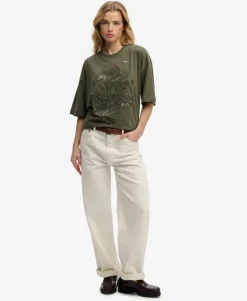 Tattoo Embellished Oversized T-Shirt