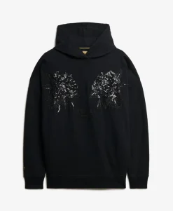 Tattoo Embellished Oversized Hoodie