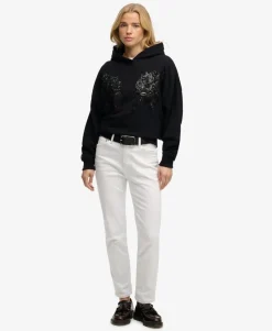 Tattoo Embellished Oversized Hoodie