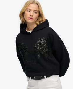 Tattoo Embellished Oversized Hoodie