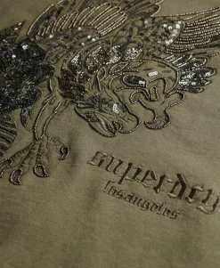 Tattoo Embellished Oversized Hoodie