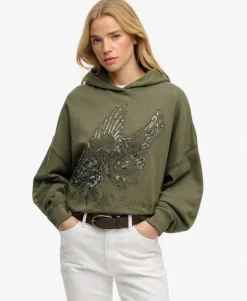 Tattoo Embellished Oversized Hoodie