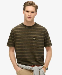 Textured Stripe Pocket T-Shirt