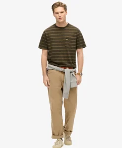 Textured Stripe Pocket T-Shirt