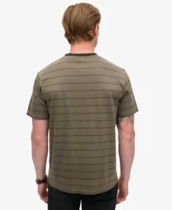 Textured Stripe Pocket T-Shirt
