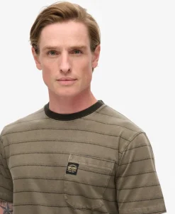 Textured Stripe Pocket T-Shirt