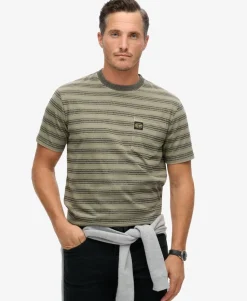 Textured Stripe Pocket T-Shirt