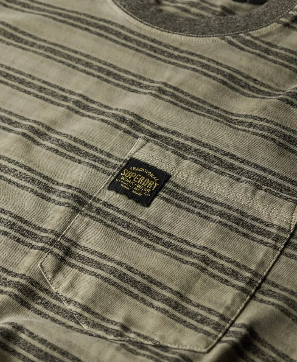 Textured Stripe Pocket T-Shirt