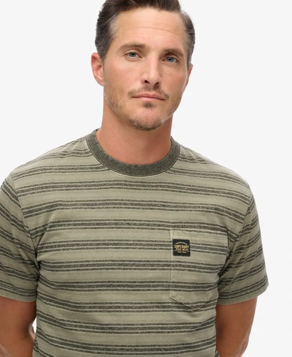 Textured Stripe Pocket T-Shirt
