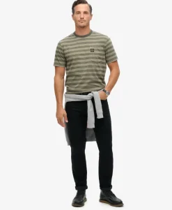 Textured Stripe Pocket T-Shirt