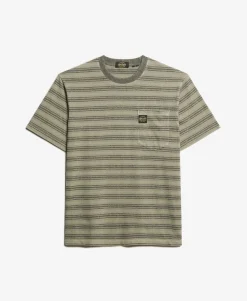 Textured Stripe Pocket T-Shirt