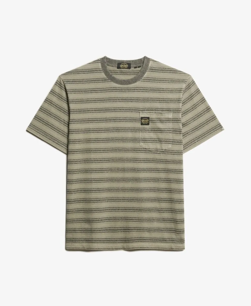 Textured Stripe Pocket T-Shirt