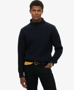 The Merchant Store - Textured Roll Neck Jumper