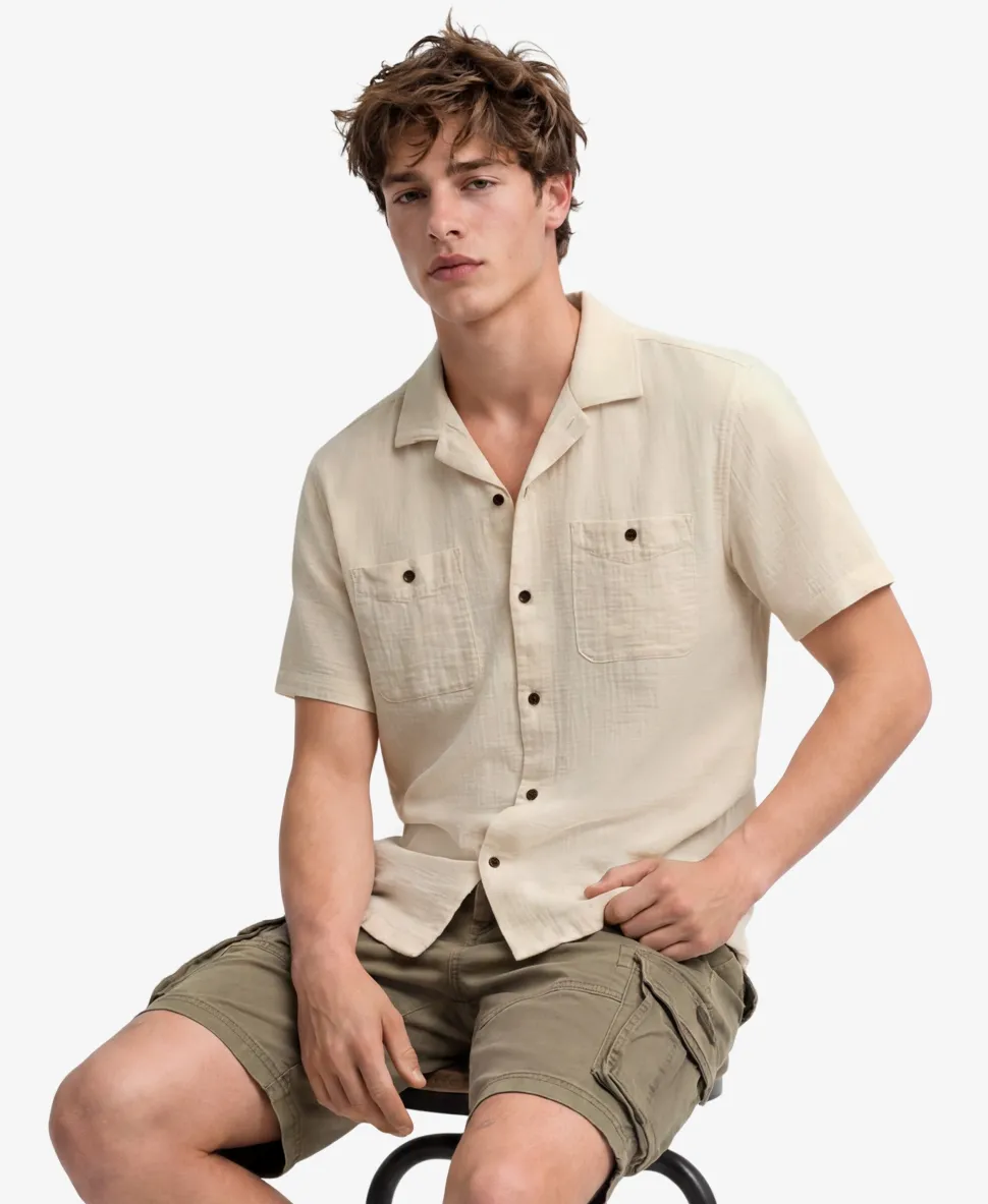 The Merchant Store - Textured Short Sleeve Shirt