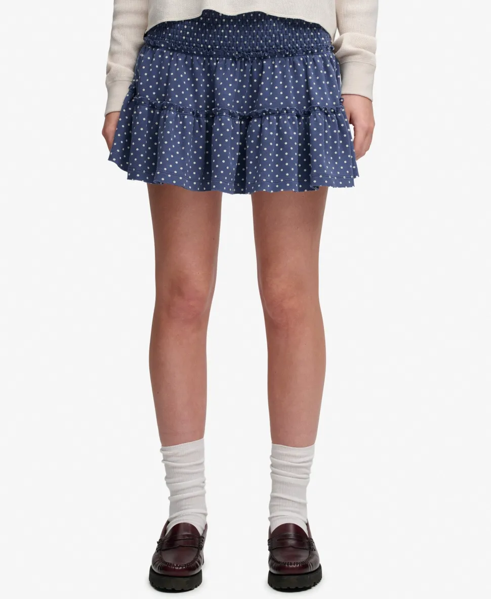 Tiered Jersey Mini Skirt