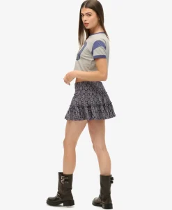 Tiered Jersey Mini Skirt