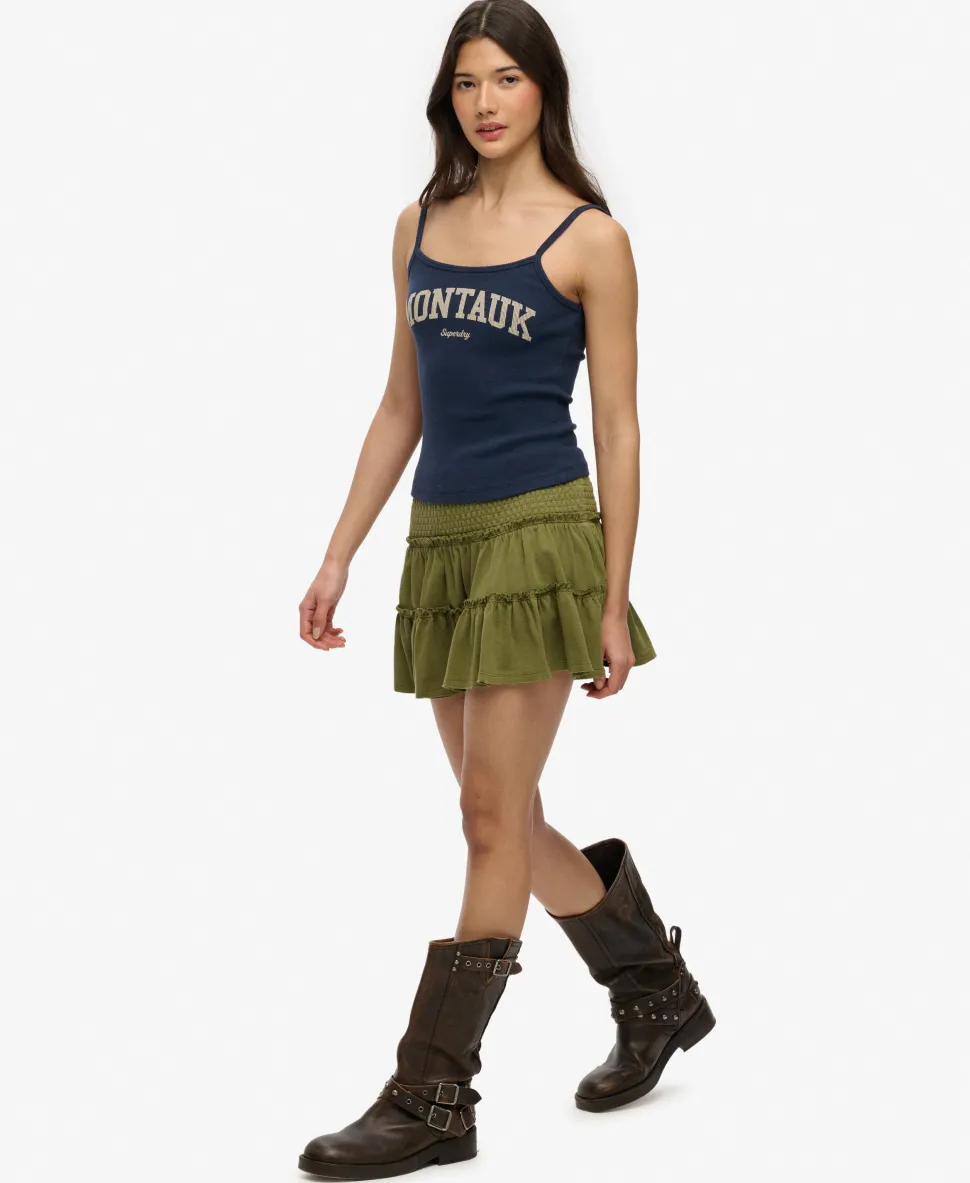 Tiered Jersey Mini Skirt