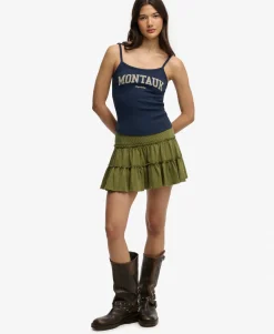 Tiered Jersey Mini Skirt