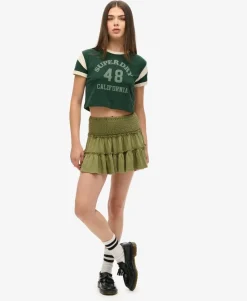 Tiered Jersey Mini Skirt