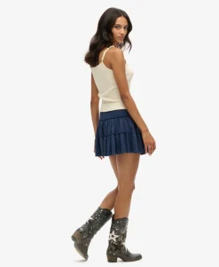 Tiered Jersey Mini Skirt