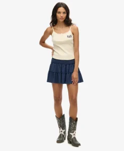 Tiered Jersey Mini Skirt