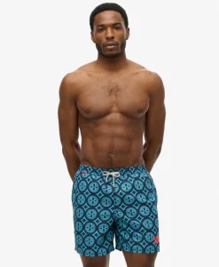 Tile Print 17-inch Swim Shorts