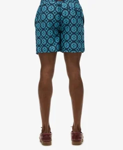 Tile Print 17-inch Swim Shorts