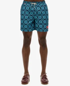 Tile Print 17-inch Swim Shorts