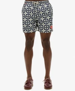 Tile Print 17-inch Swim Shorts
