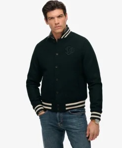 Varsity Monogram Wool Blend Bomber Jacket