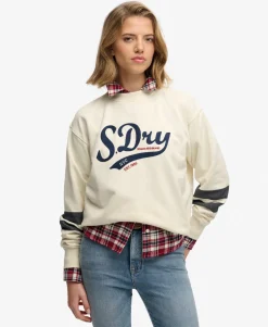 Varsity Script Loose Crew Sweatshirt