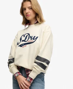 Varsity Script Loose Crew Sweatshirt