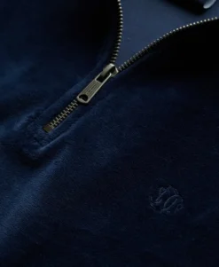 Velour Half Zip Sweatshirt