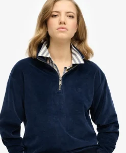 Velour Half Zip Sweatshirt